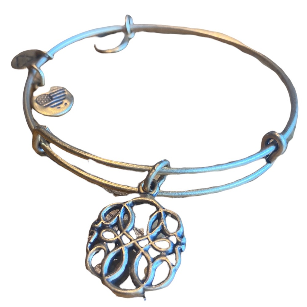 Alex and Ani Charm Adjustable Bracelet Charm is Path of Life Rose Gold